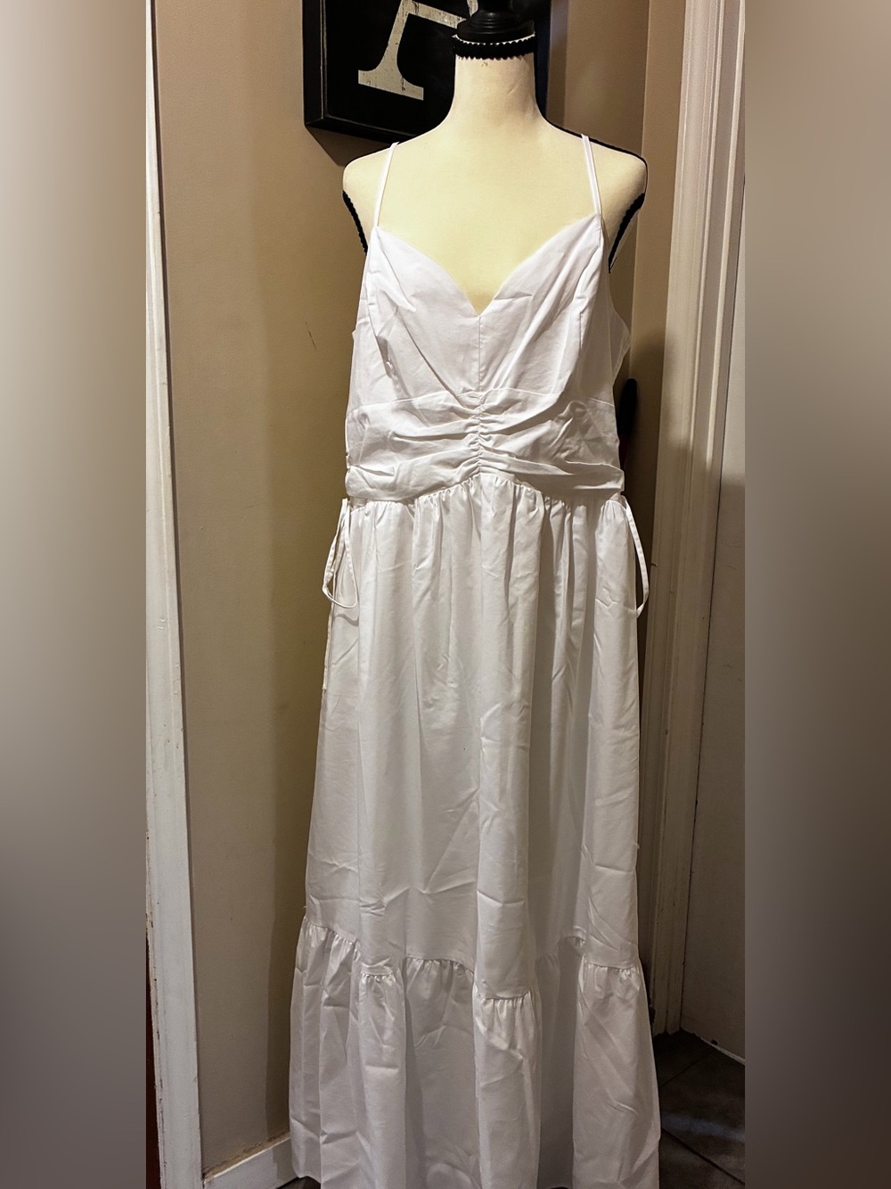 Express White Spaghetti Strap Maxi Dress